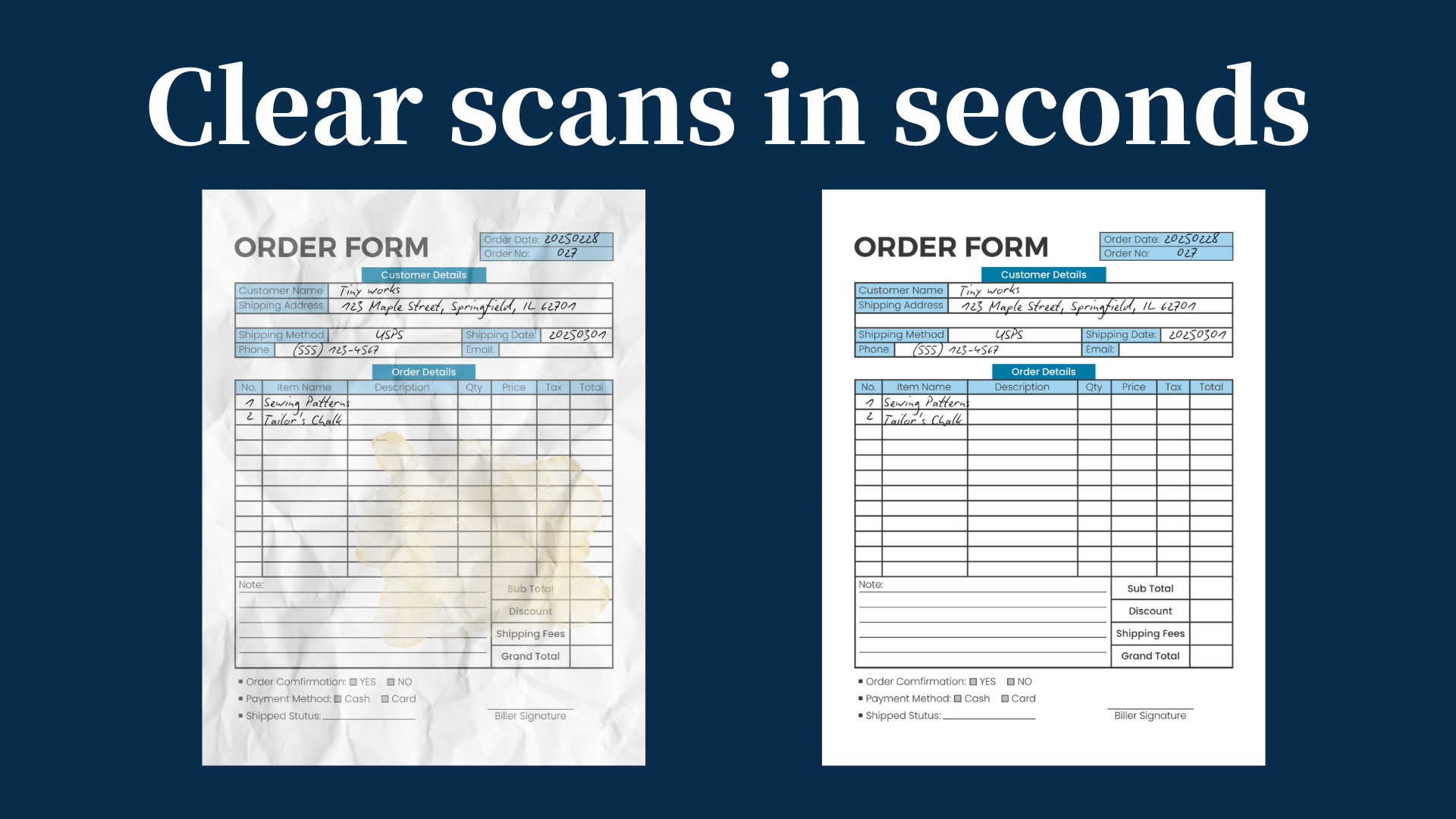 clean scans in seconds